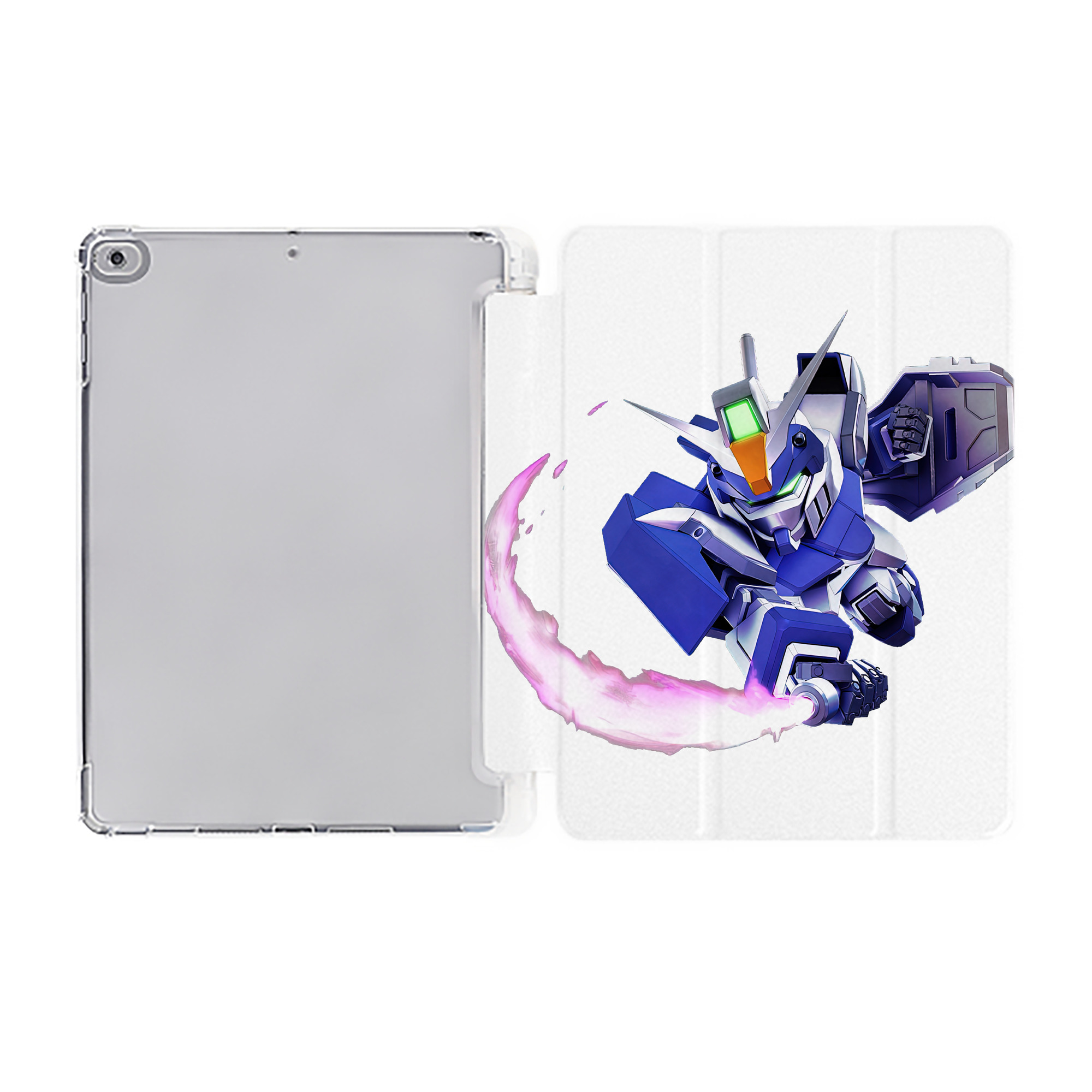 （画像用） 機動戦士ガンダム Mobile Suit Gundam IPad ケース ペン収納付き 三つ折りスタンド PUレザー×シリコン 対応機種9.5/10.5/10.9インチ